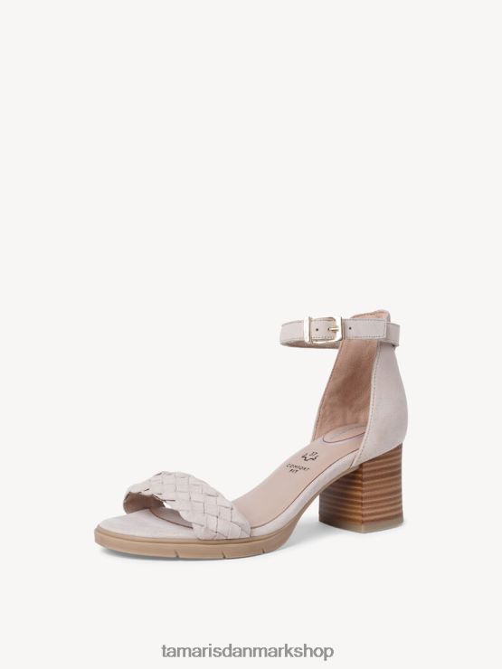 Tamaris Kvinder sandal med læderhælede - beige XVXV8T1375 sko