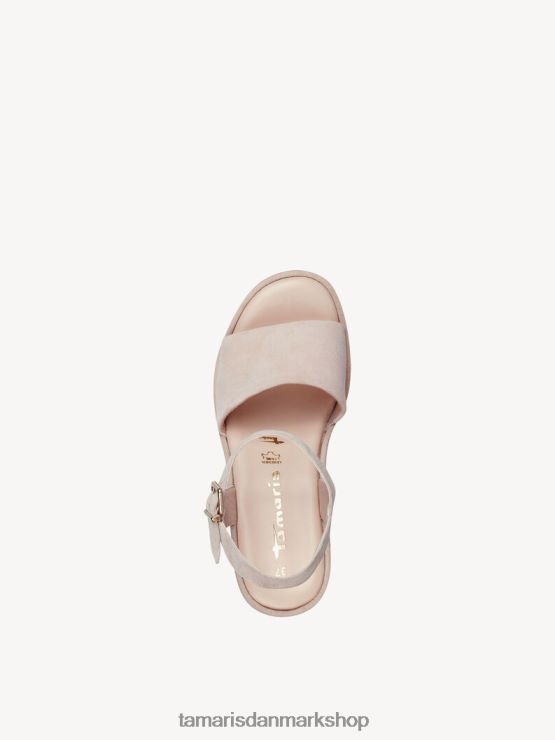 Tamaris Kvinder sandal med læderhælede - beige XVXV8T1842 sko