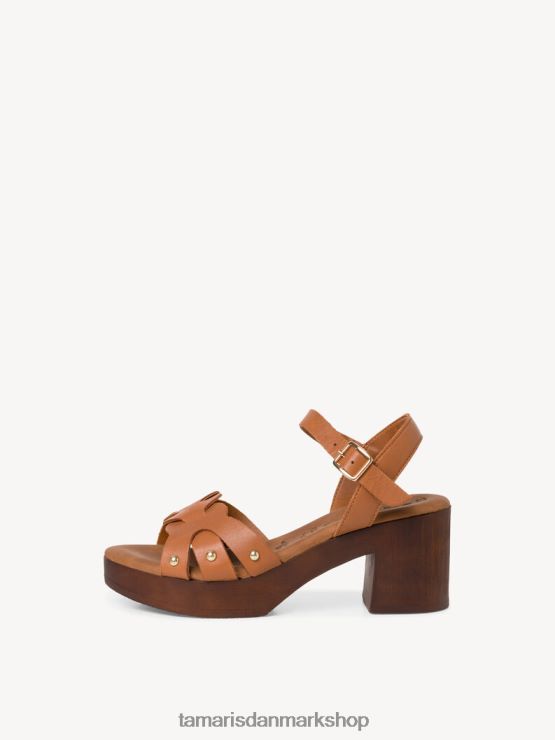 Tamaris Kvinder sandal med læderhælede - beige/cuoio XVXV8T87 sko