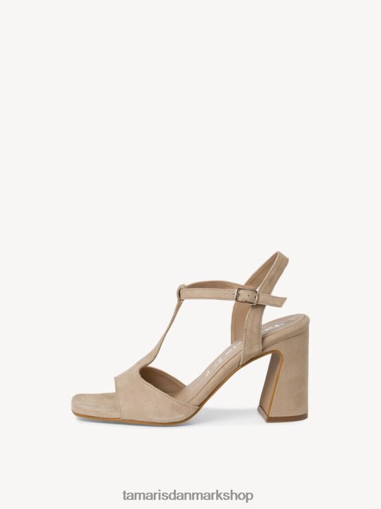 Tamaris Kvinder sandal med læderhælede - beige/taupe XVXV8T1190 sko