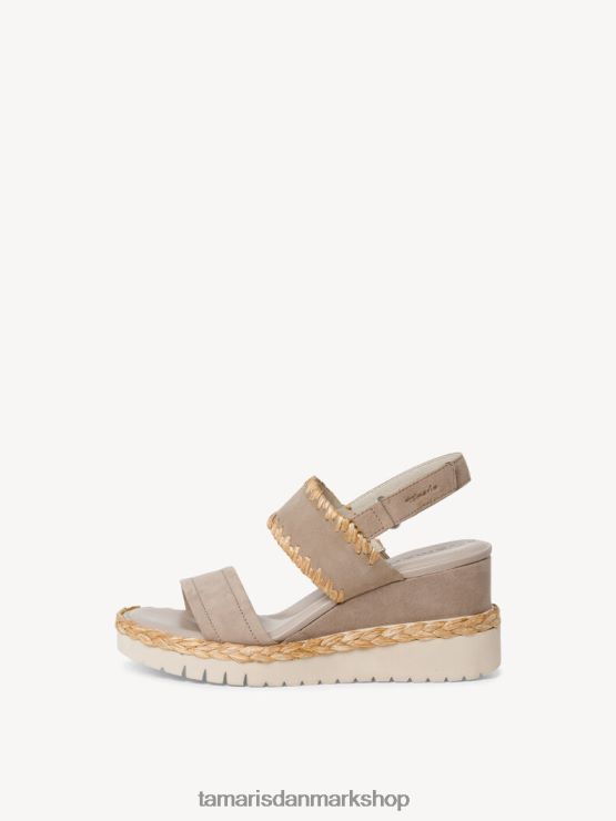Tamaris Kvinder sandal med læderhælede - beige/taupe XVXV8T1489 sko