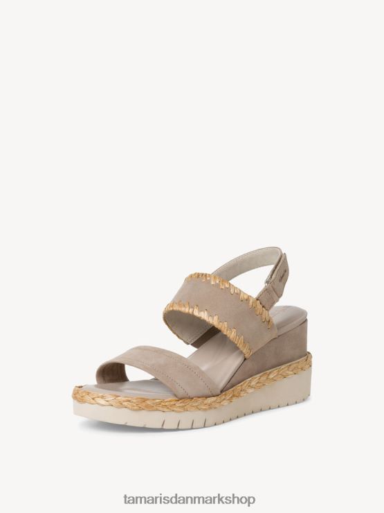 Tamaris Kvinder sandal med læderhælede - beige/taupe XVXV8T1489 sko