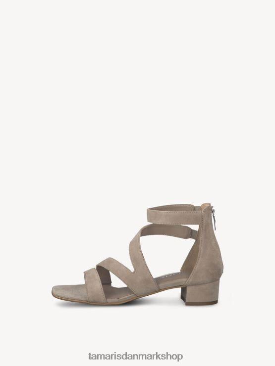 Tamaris Kvinder sandal med læderhælede - beige/taupe XVXV8T783 sko