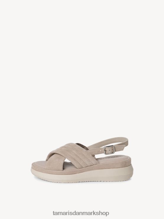 Tamaris Kvinder sandal med læderhælede - beige/taupe XVXV8T804 sko