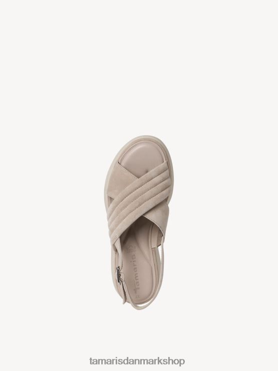 Tamaris Kvinder sandal med læderhælede - beige/taupe XVXV8T804 sko