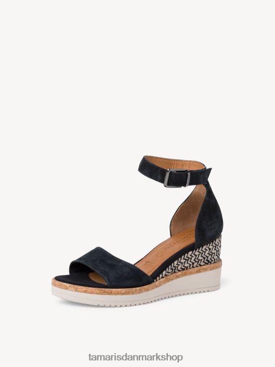 Tamaris Kvinder sandal med læderhælede - blå/marineblå XVXV8T2183 sko