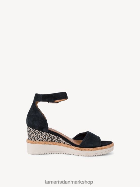 Tamaris Kvinder sandal med læderhælede - blå/marineblå XVXV8T2183 sko