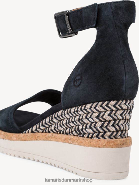 Tamaris Kvinder sandal med læderhælede - blå/marineblå XVXV8T2183 sko