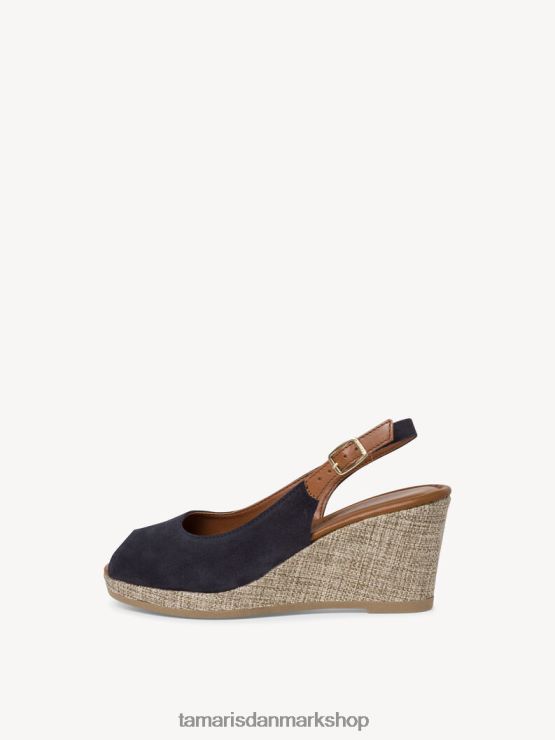 Tamaris Kvinder sandal med læderhælede - blå/marineblå XVXV8T222 sko