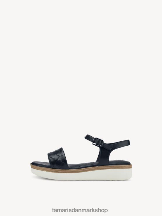 Tamaris Kvinder sandal med læderhælede - blå/marineblå XVXV8T419 sko