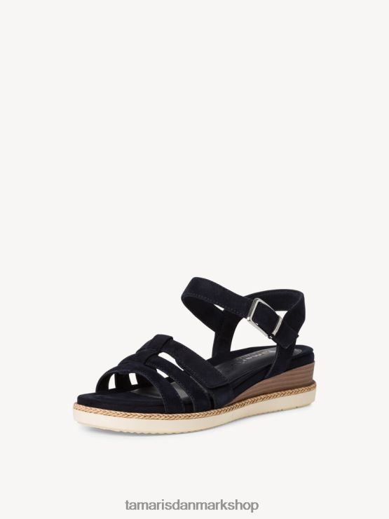 Tamaris Kvinder sandal med læderhælede - blå/marineblå XVXV8T500 sko