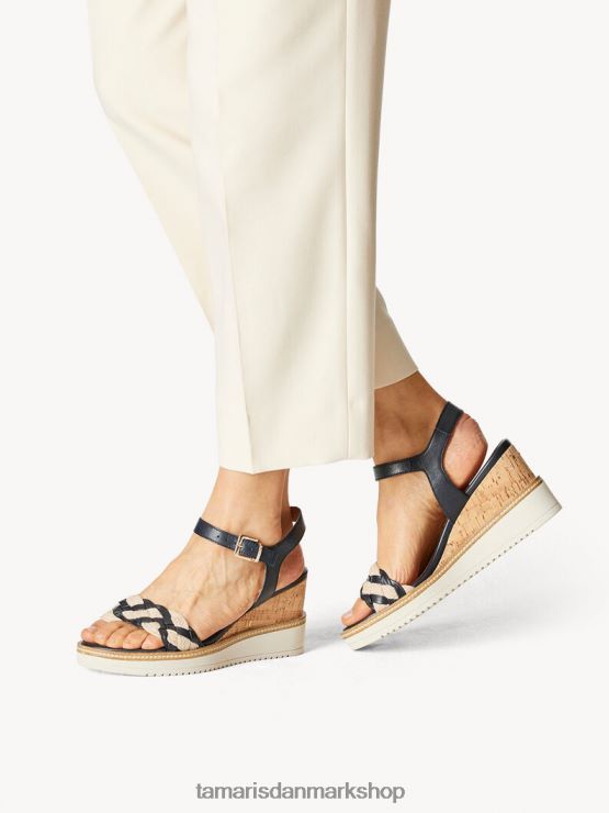 Tamaris Kvinder sandal med læderhælede - blå/marineblå XVXV8T697 sko