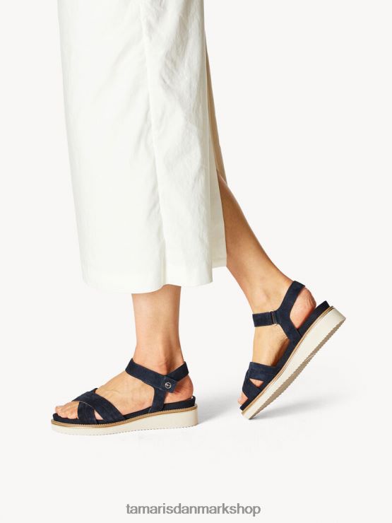 Tamaris Kvinder sandal med læderhælede - blå/marineblå XVXV8T962 sko