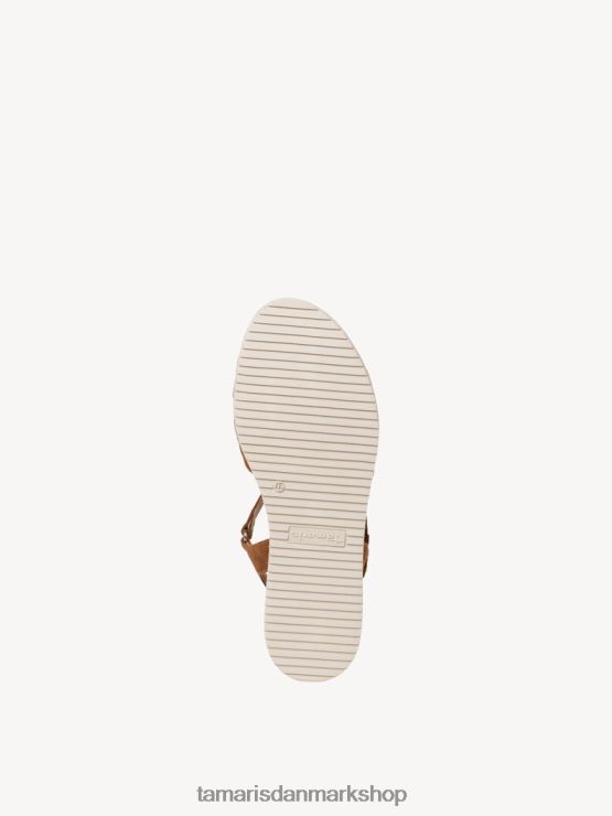 Tamaris Kvinder sandal med læderhælede - brun/cognac XVXV8T1870 sko