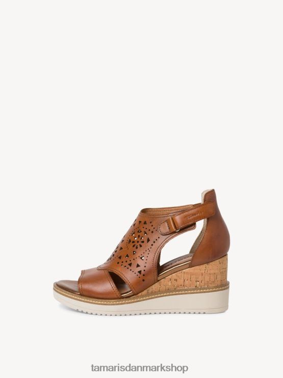 Tamaris Kvinder sandal med læderhælede - brun/cognac XVXV8T602 sko