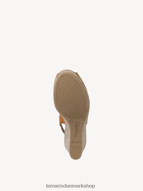 Tamaris Kvinder sandal med læderhælede - brun/cognac XVXV8T824 sko