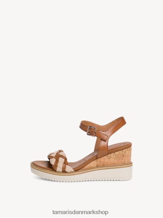 Tamaris Kvinder sandal med læderhælede - brun/cognac XVXV8T881 sko