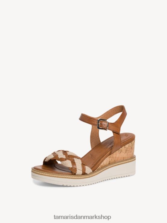 Tamaris Kvinder sandal med læderhælede - brun/cognac XVXV8T881 sko