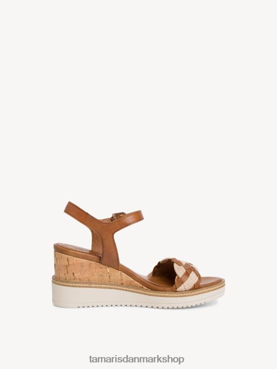 Tamaris Kvinder sandal med læderhælede - brun/cognac XVXV8T881 sko