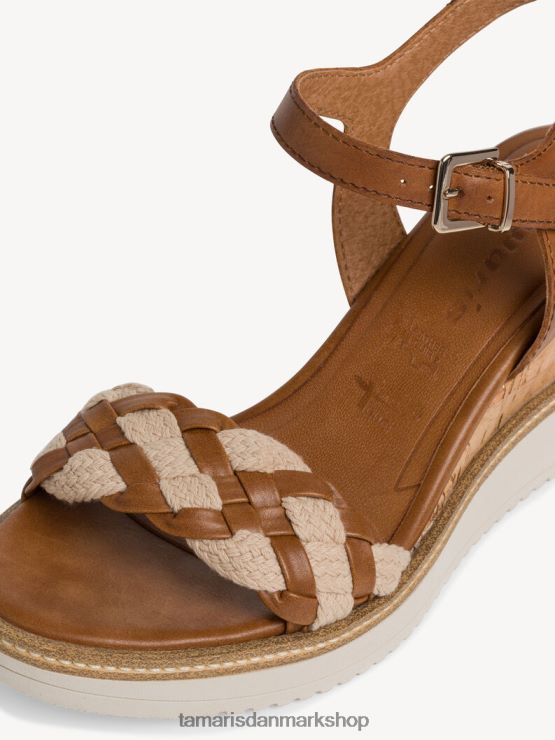 Tamaris Kvinder sandal med læderhælede - brun/cognac XVXV8T881 sko
