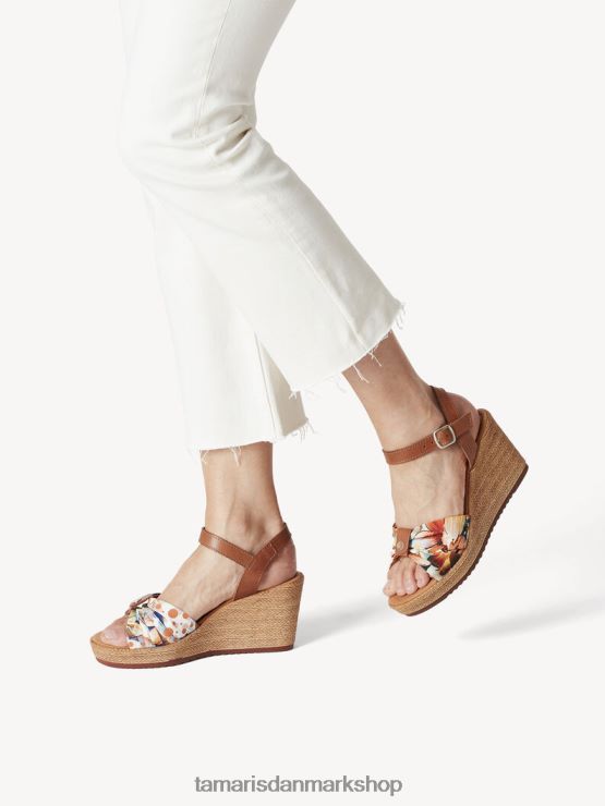 Tamaris Kvinder sandal med læderhælede - brun/cuoio XVXV8T137 sko