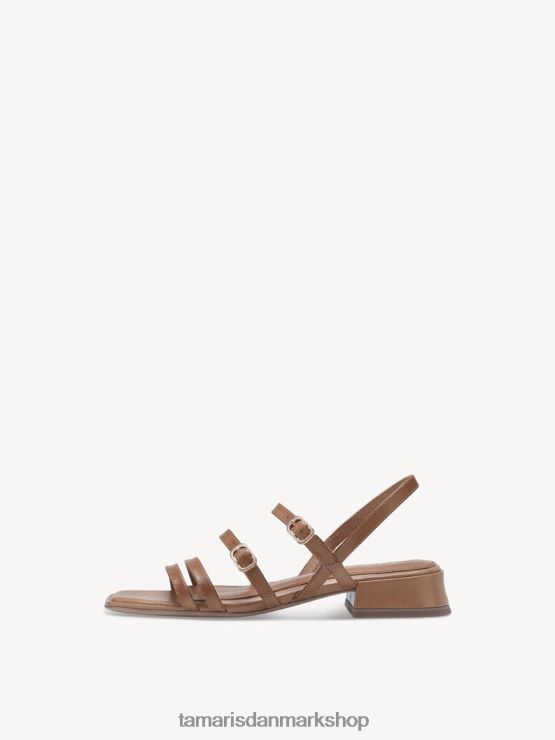 Tamaris Kvinder sandal med læderhælede - brun/kamel XVXV8T472 sko