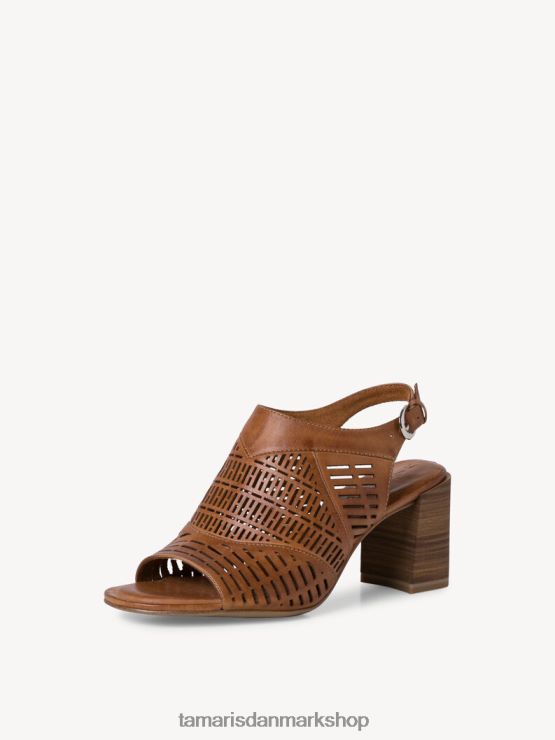 Tamaris Kvinder sandal med læderhælede - brun/muscat XVXV8T1983 sko