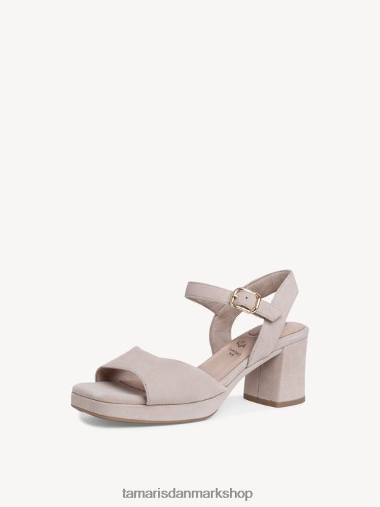 Tamaris Kvinder sandal med læderhælede - brun/taupe XVXV8T1639 sko