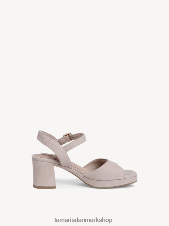 Tamaris Kvinder sandal med læderhælede - brun/taupe XVXV8T1639 sko