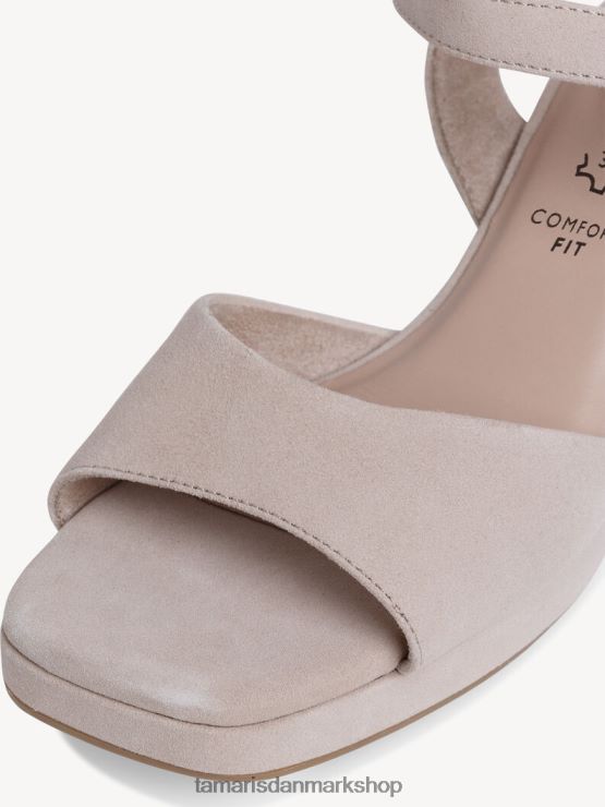 Tamaris Kvinder sandal med læderhælede - brun/taupe XVXV8T1639 sko