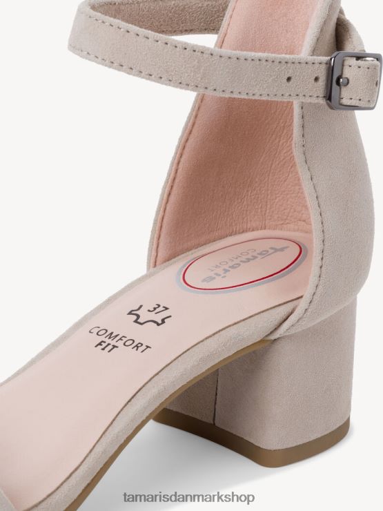 Tamaris Kvinder sandal med læderhælede - brun/taupe XVXV8T1807 sko