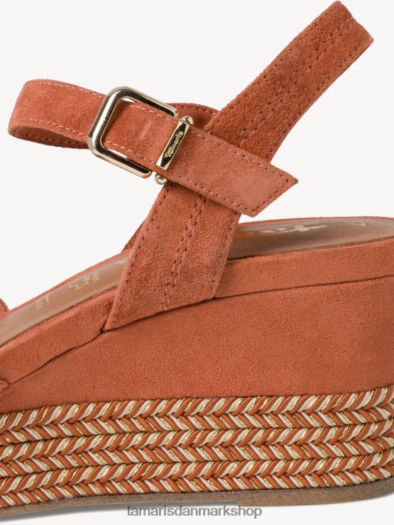 Tamaris Kvinder sandal med læderhælede - gul/solopgang XVXV8T2083 sko