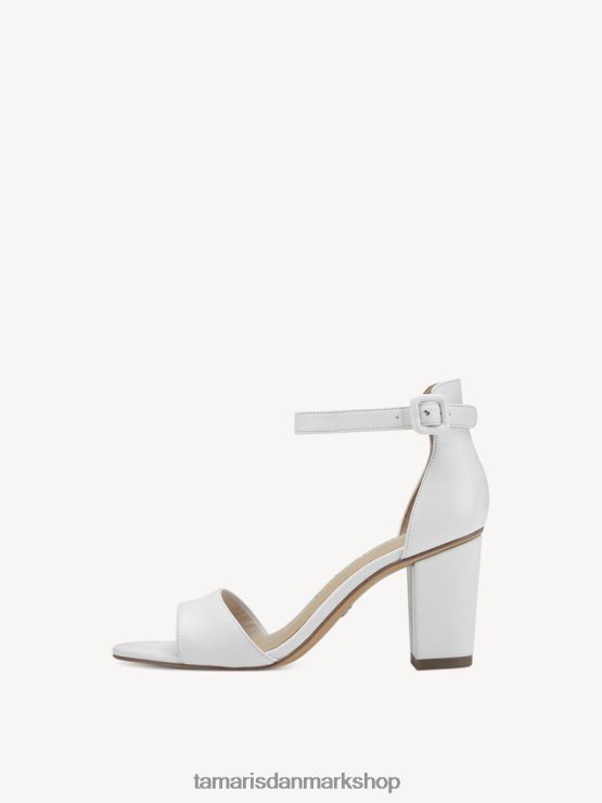 Tamaris Kvinder sandal med læderhælede - hvid XVXV8T1156 sko