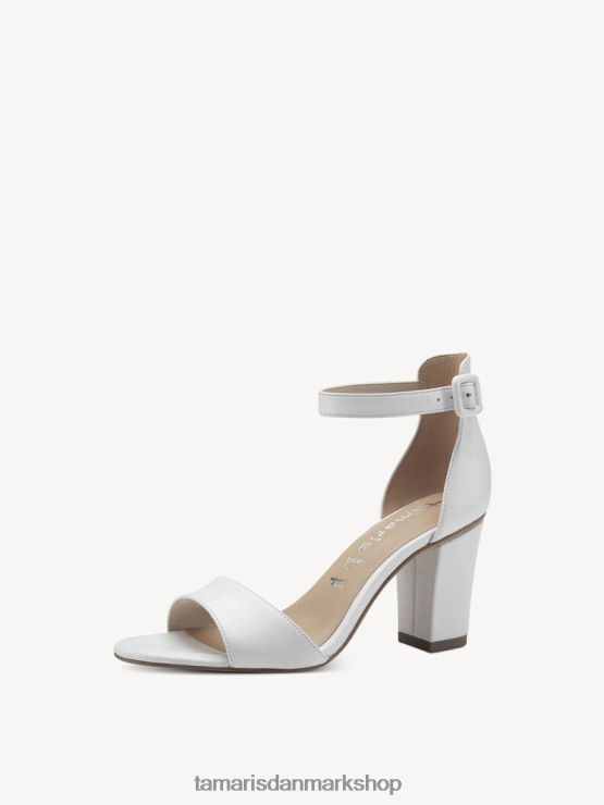 Tamaris Kvinder sandal med læderhælede - hvid XVXV8T1156 sko