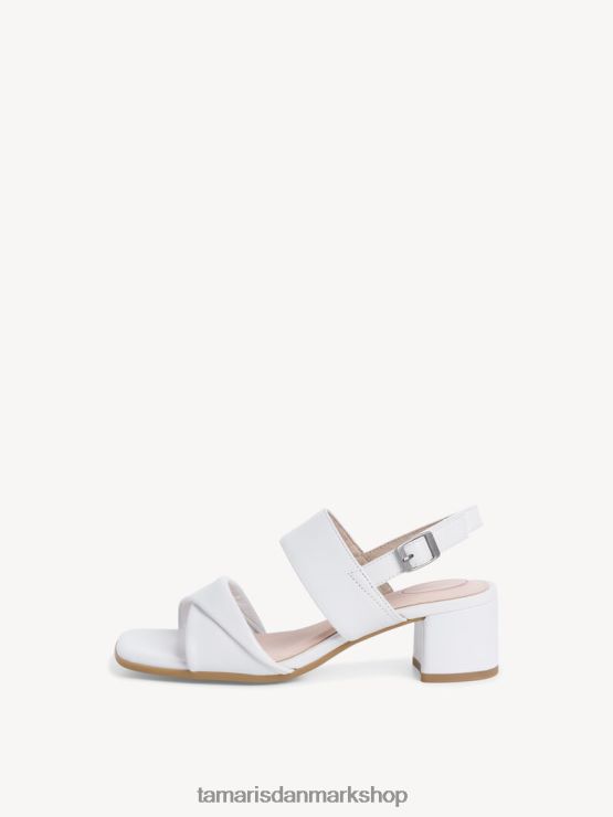 Tamaris Kvinder sandal med læderhælede - hvid XVXV8T1543 sko