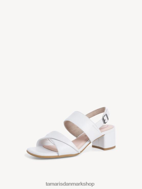 Tamaris Kvinder sandal med læderhælede - hvid XVXV8T1543 sko