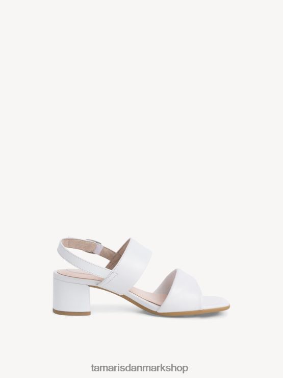 Tamaris Kvinder sandal med læderhælede - hvid XVXV8T1543 sko