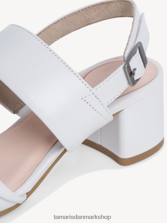 Tamaris Kvinder sandal med læderhælede - hvid XVXV8T1543 sko