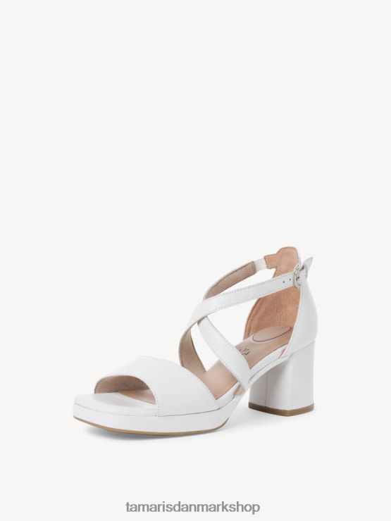 Tamaris Kvinder sandal med læderhælede - hvid XVXV8T1773 sko