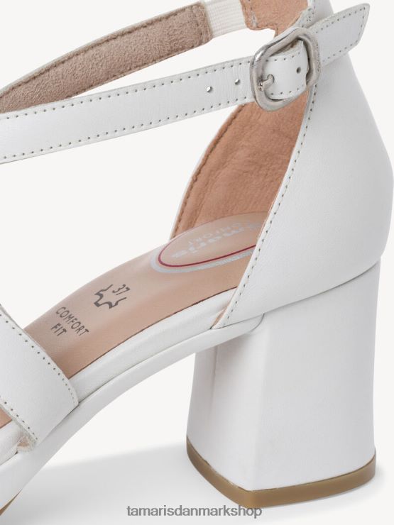 Tamaris Kvinder sandal med læderhælede - hvid XVXV8T1773 sko