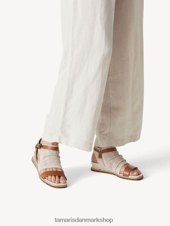 Tamaris Kvinder sandal med læderhælede - hvid/elfenben XVXV8T1652 sko