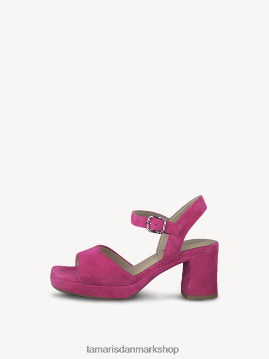 Tamaris Kvinder sandal med læderhælede - pink/fuxia XVXV8T1915 sko