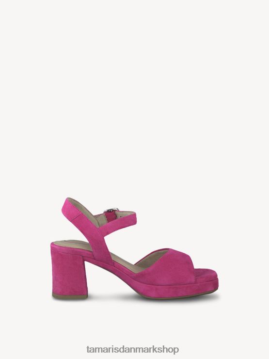Tamaris Kvinder sandal med læderhælede - pink/fuxia XVXV8T1915 sko