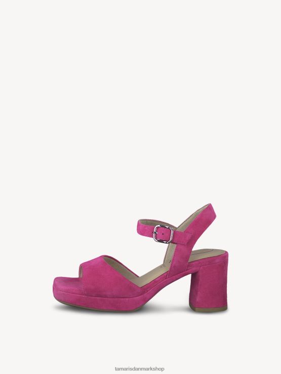Tamaris Kvinder sandal med læderhælede - pink/fuxia XVXV8T1915 sko