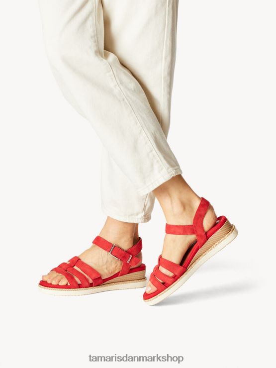 Tamaris Kvinder sandal med læderhælede - rød XVXV8T1290 sko