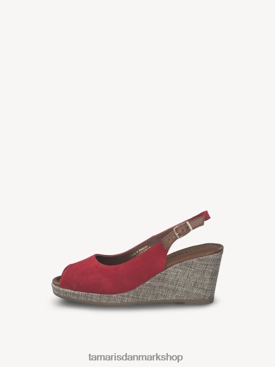 Tamaris Kvinder sandal med læderhælede - rød XVXV8T169 sko