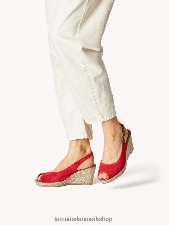 Tamaris Kvinder sandal med læderhælede - rød XVXV8T169 sko