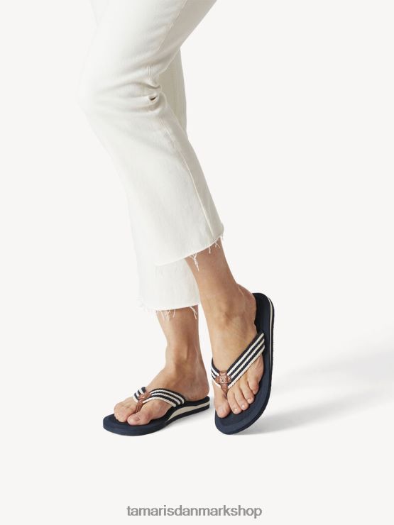 Tamaris Kvinder tåskillere - blå/marineblå striber XVXV8T1883 sko