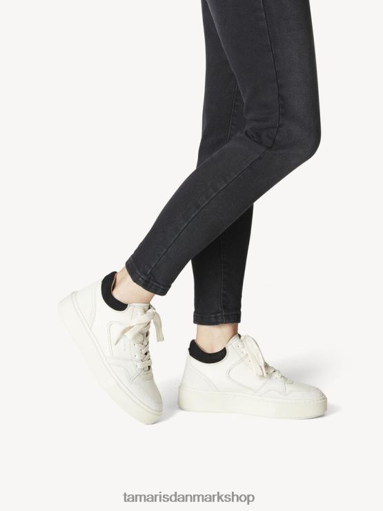 Tamaris Kvinder læder sneaker - beige/elfenben XVXV8T199 sko