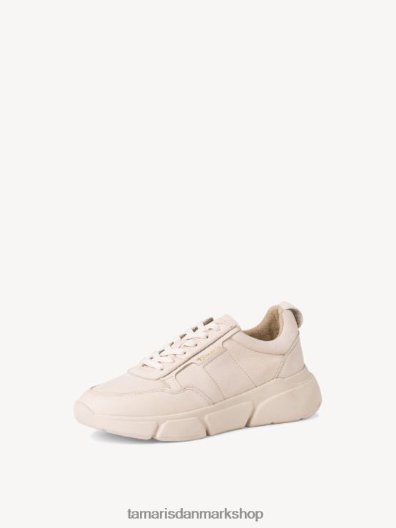 Tamaris Kvinder læder sneaker - beige/elfenben XVXV8T2355 sko